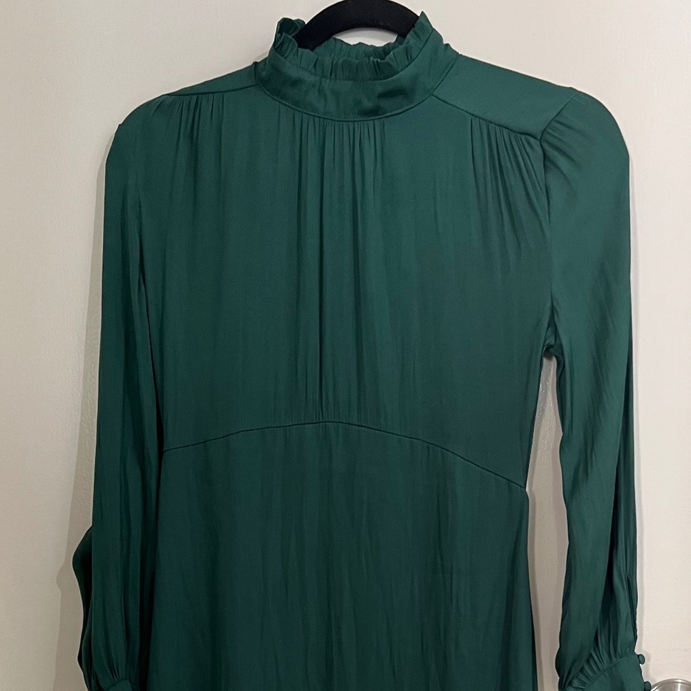 Long sleeve satin formal dress